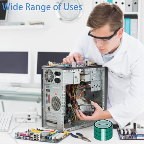 3 Rollen Hitzebeständiges Klebeband, Sublimation Polyimid Nickelband, Hohen Temperaturen Hitzeschutzband für Elektronische Leiterplatten (Grün 20mm × 33m)