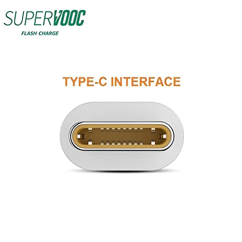 Image of 80W USB Type C Supervooc 2.0 Flash Charging Cable Compatible with Realme 11 Pro Plus /11 Pro /10 Pro+ /9 Pro+ /9 /8 /7 /Narzo 60 Pro /50 Pro /30 /20 /C21 /C25 Support 65W and 33W Dart /Superdart Charger, White
