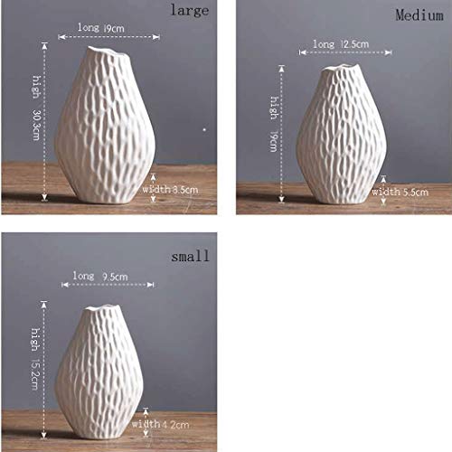 Vases en céramique blancs 30.3cmx19cm faits à la main - 4