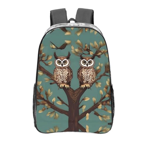 Sac à dos transparent noir avec poches imprimé branches d'arbre