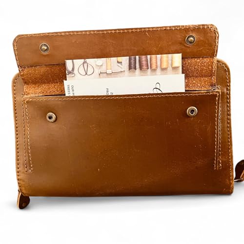 Geoffrey Mega Wallet I Signature Collection 100% Cow Leather Travel Passport, Cards and Cash Vintage Style with Zipper Closure2