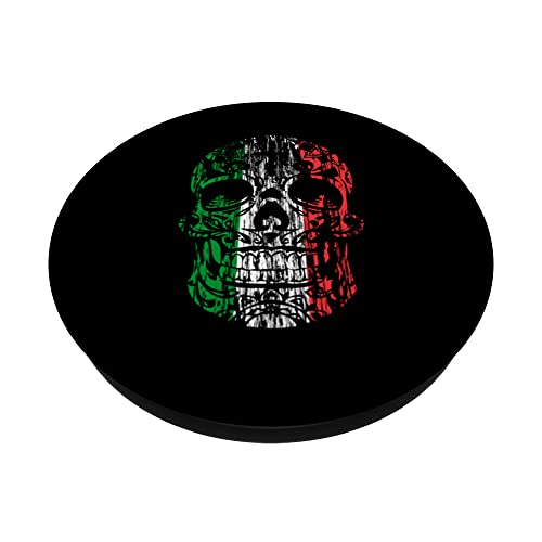 Mexican Sugar Skull Pride Calavera Day Dead Cinco De Mayo PopSockets Swappable PopGrip, Black - Image 2