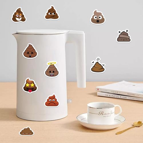 Image of 500PCS Poop Stickers 10 Styles Sticker Rolls Funny Meme Stickers Poop Party Favors Waterproof Vinyl Stickers(500 Per Roll)