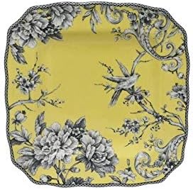 Misc Yellow Porcelain 16-Piece Dinnerware Set (Service for 4) Floral 16 Piece Dishwasher Safe Microwave