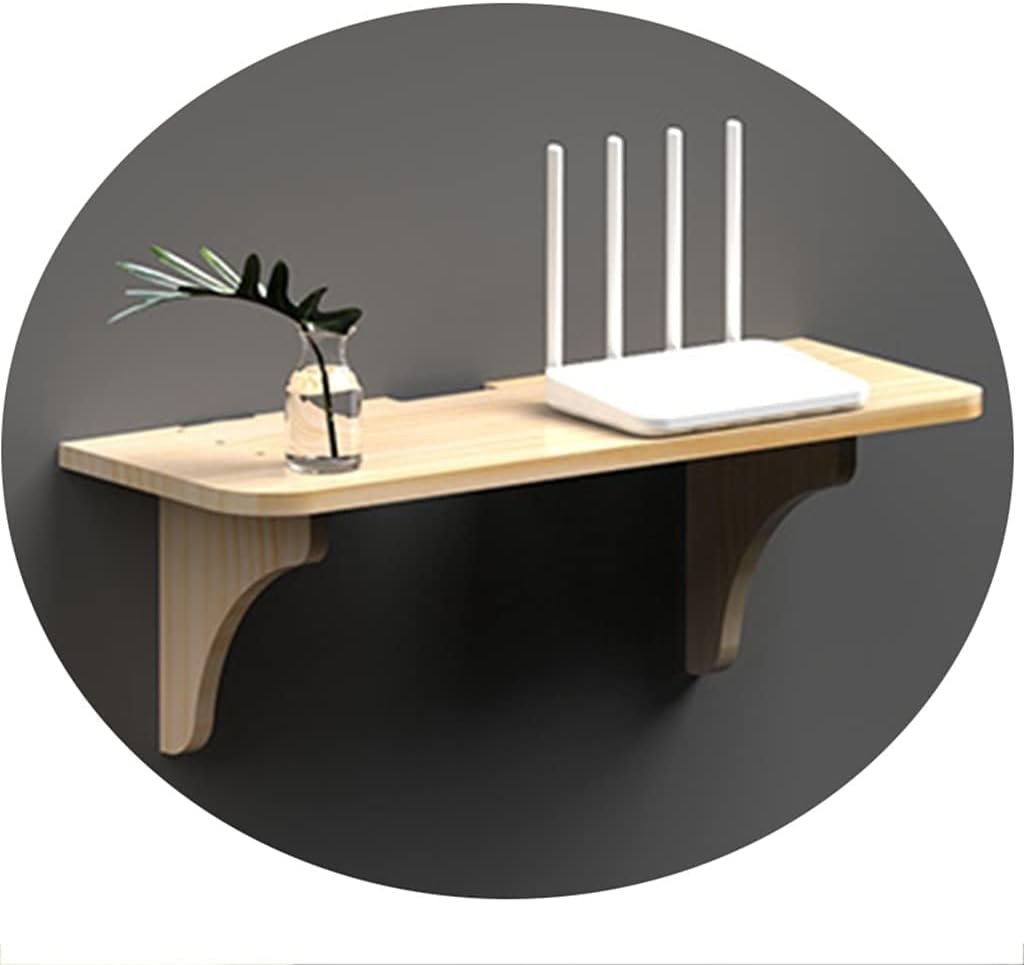 Wall-Mounted Bracket TV Set top Box Accessory Router Wall Mount Floating Shelf Projector Bracket Wall Mount WiFi Bracket Installation Easy (Color: HUI Size: 40x22x21.5 cm) (Yellow 40x22x21.5cm)