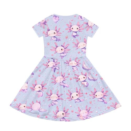 Image of Short Sleeve Dress for Girls with Pockets Cute Toddler Girl Clothes Summer 2-12