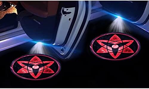 Car Door Lights Logo Projector for Naruto Sharingan Mangikiu Shalingan, 2PCS Car Door Projector Lights for Naruto Sharingan Copy Wheel Eye Naruto Anime