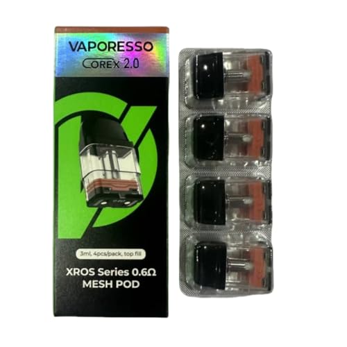 For Vaporesso XROS Pod Cartridge COREX 2.0 Version Top Fill 3 ML (0,6Ω Paquet de 4) pour XROS 5 Mini Box XROS 4 NANO XROS 4 Mini XROS 3 Mini XROS Pro XROS...