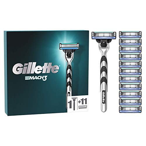 Gillette Mach3 Maquinilla de Afeitar Hombre + 12 Cuchillas de Recambio