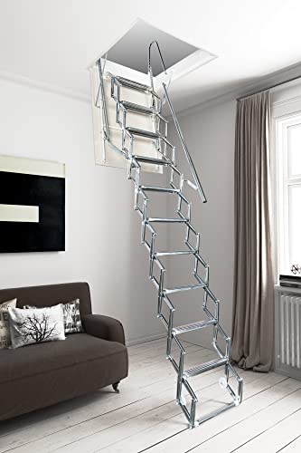 Scala Retrattile Fantozzi in acciaio (80x50x276/300)