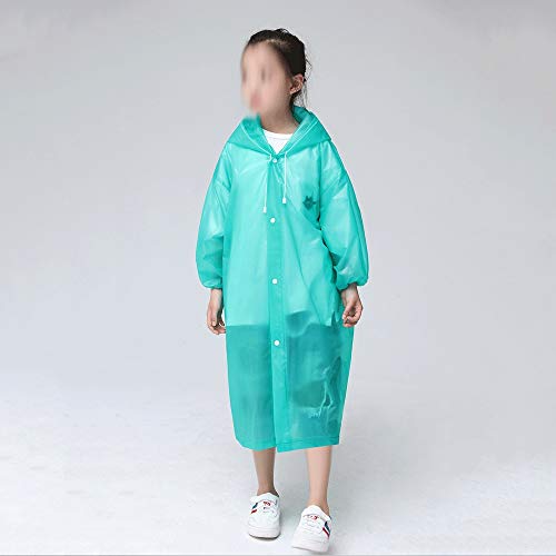 Fashion EVA Children Green Raincoat Thickened Waterproof Rain Coat Kids Clear Transparent Tour Waterproof Rainwear Suit3