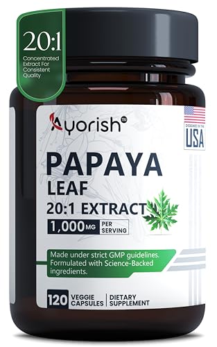 Ayorish Papaya Leaf Extract 1000mg 120 Capsules