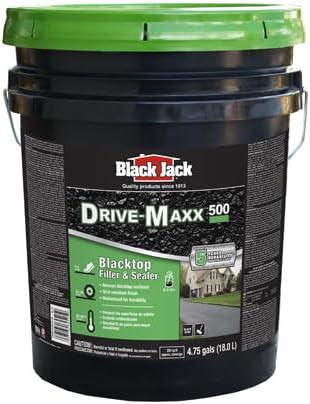 Black Jack Drive-Maxx 500 Matte Black Water-Based Rubberized Asphalt Driveway Sealer 4.75 gal.