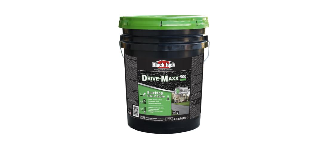 Black Jack Drive-Maxx 500 Matte Black Water-Based Rubberized Asphalt Driveway Sealer 4.75 gal.