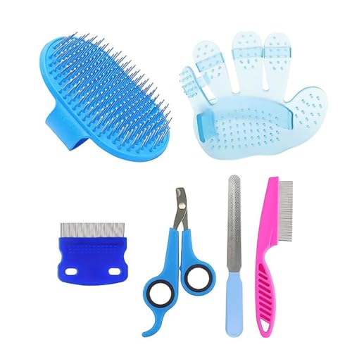 Namvo 6-teiliges Kaninchen-Pflegeset, Nagelschneider mit Haustierkämmen