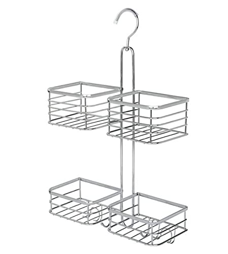 Mensola per doccia colore grigio/effetto cromato