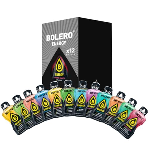 Bolero Energy Mix 14g x 12 Bags | Sugar-Free Powder Drink | Vegan & Gluten-Free | For Active Lifestyles
