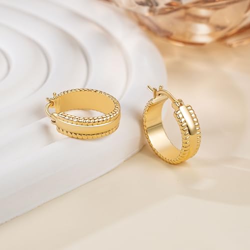 Gold Hoop Earrings for Women 14K Gold Hoop Earrings for Women Masterclass in Simple yet Captivating Design Womens Hoops Earring 20mm 5