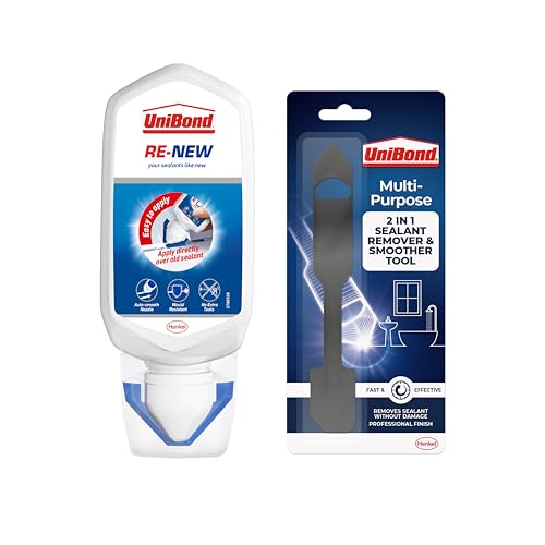 Unibond Re-New, White Silicone Sealant & UniBond 1034731 Sealant Remover and Smoother Tool
