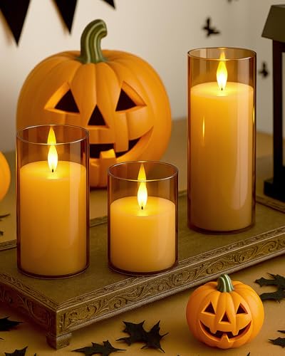 Image of Homesake 3 Pcs LED Tea Light Candles | Flameless, Smokeless, Unscented | Piller Candles for Home Decor, Diwali Decoration for Home Lights, Led Candle for Decoration Balcony & Festive Decor & Gift,