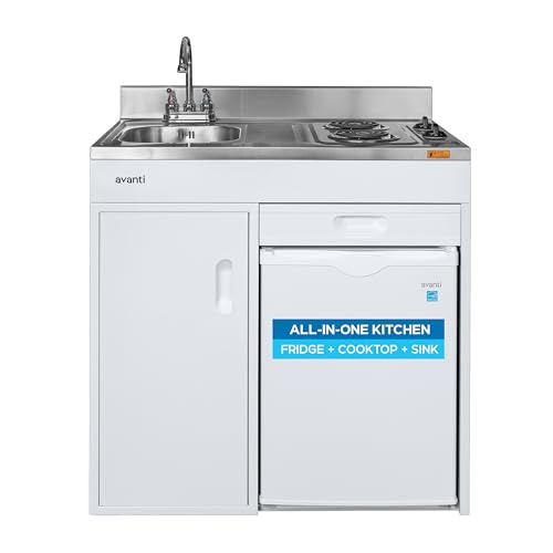 Avanti CK3616 36" Energy Star Rated Complete Compact Kitchen Stainless Steel Sink and White body
