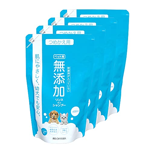アイリスオーヤマ ペット用 無添加リンスインシャンプー 詰替 ペット用 430ml×4個セット TMS-430