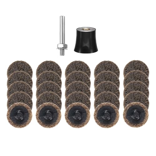 QUARKZMAN 26 Stk. Schnellwechselscheiben Set 1 Roll Lock Schleifscheiben mit 1/4 Schaft-Pad-Halter Grobkörnige Oberflächenkonditionierungsscheibe zum Polieren & Entrosten