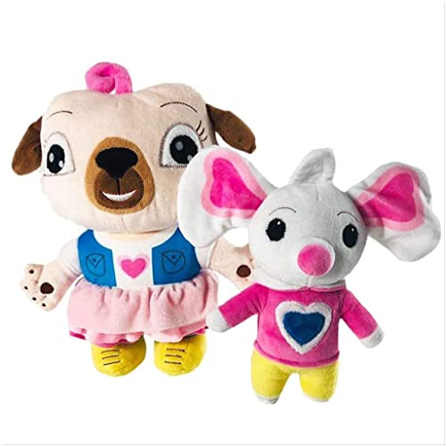 Carl Artbay Chip and Potato Plush Toys Doll Cartoon Pug Dog and Mouse Plush Doll Stuffed Animal Toy for Kids Birthday Gifts 17cm 30cm/2pcs