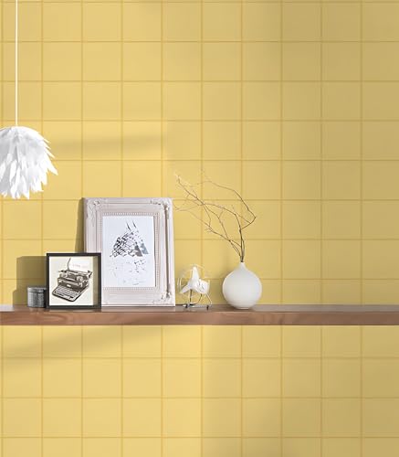 Papier peint intissé masquer défauts mur graphique or jaune