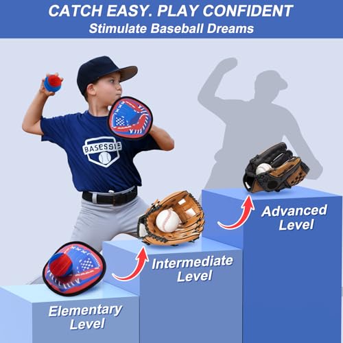 Aywewii Toss and Catch Ball Game - Baseball Glove Style - Toddler Activity Toys for Boys Girls 3 4 5 6-8 Year Old - Birthday Valentines Day Gifts - Kids Outdoor & Indoor Games for Beach Yard Lawn