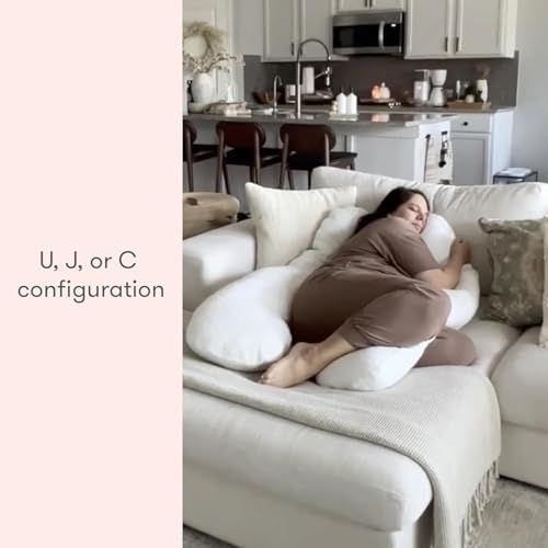 Image of Newton Baby New and Improved Premium Pregnancy Maternity Pillow with Cotton Surface, 50% More Memory Foam and Fiber Clusters for Complete Support, U-Shaped with Removable Washable Cover