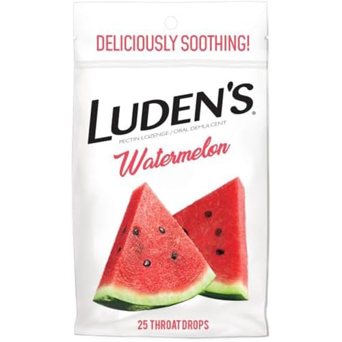 Luden's Soothing Throat Drops, Watermelon, 25 ct (Pack of 1)