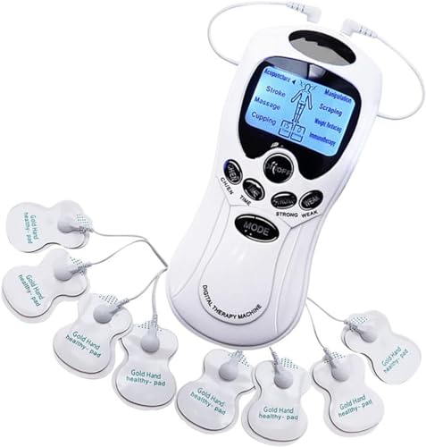 Digital Meridian Massage Machine with 8 Electrode Pads Relax and Revitalize Anytime Dual Output Low Frequency Pulse Home Massager,for Neck Waist Legs 23.10.18/569