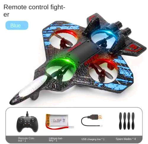Image of E-69 Remote Control for Kids, RC Glider Plane with Light EPP Foam Material Aeroplane Fighter Jet for Kids Adults 360 Flip, Stunt Roll Stable Flying jet Toy Easy to use Safe for Boys Girls Beginners toy Indoor Outdoor.