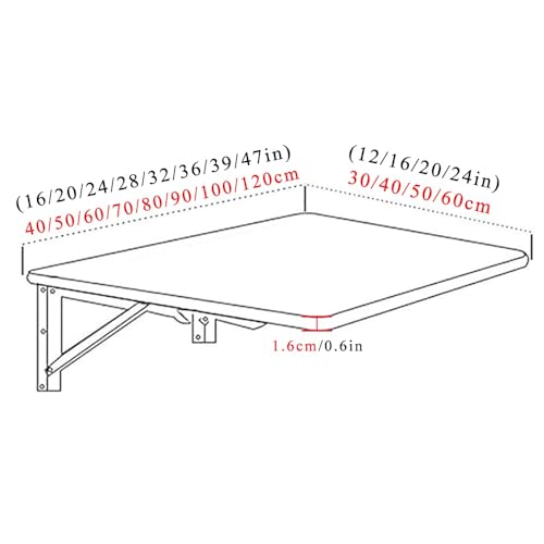 Table pliante murale blanche 90x40 bureau mural rabattable flottant - 3