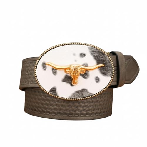 Ceinture western longhorn doré aux finitions soignées et tressage précis
