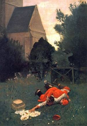 Peinture à l'huile Scramble for The Lunch Vibert reproduction haut de gamme 40x50 cm