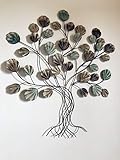 Home Collection Metall Wandobjekt Baum braun Petrol beige H93cm B84cm
