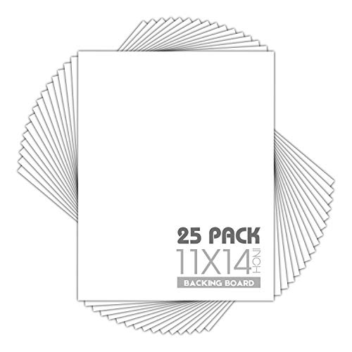 Mat Board Center 11x14 Backing Boards, 25 Pack Uncut Matboards for Prints by MBC MAT BOARD CENTER - Used condition - US$21.59