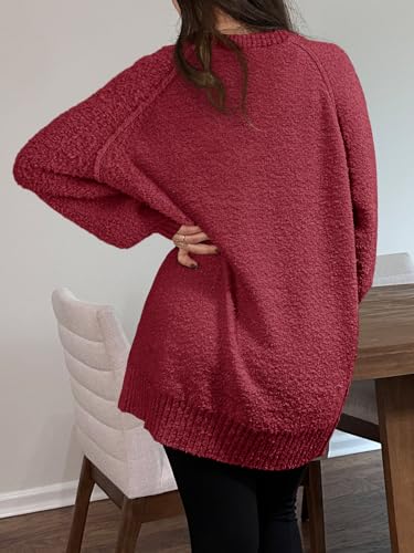 Image of Saodimallsu Womens Oversized Sweater Fuzzy Long Sleeve Casual Tunic Sweater
