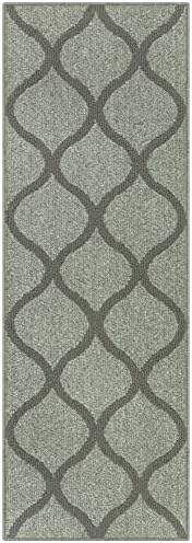 Maples Rugs Rebecca Contemporary Runner Rug Non Slip Hallway Entry Carpet [Made in USA], 1'9" x 5', Silver