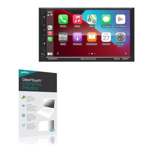 BoxWave Screen Protector Compatible with BOSS Audio BE920WCPA - ClearTouch Crystal Privacy (2-Pack), Privacy Screen Protector Flexible Film Clear