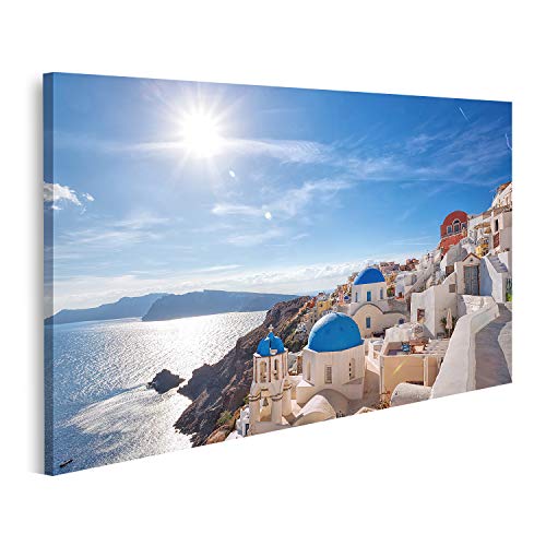 islandburner Cuadro en Lienzo Pueblo De Oia En La Isla De Santorini Grecia