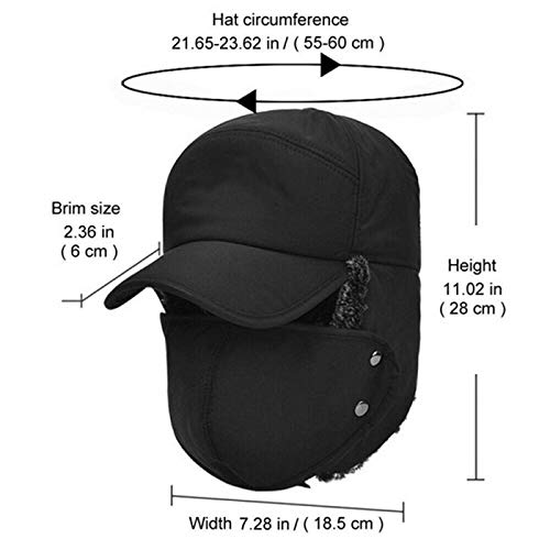 01SHIRTS Chapéus de bomber masculinos com abas de orelha Ushanka de rosto inteiro feminino soldado r