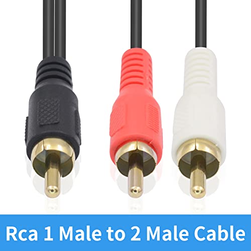 Poyiccot Rca Splitter Male To Male Cable, Rca Y Splitter 1 Rca Male To 2 Rca Male Stereo Audio Subwoofer Cable, 2Rca To 1Rca Bi-Directional Rca Y Adapter Cable - 25Cm/10Inch #TOP6