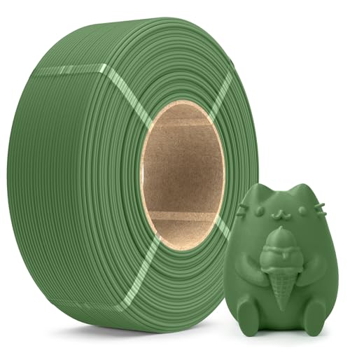 Image of SUNLU Matte PLA Filament Refill 1.75mm 1KG, 3D Printer Filament PLA Refill, No-Spool PLA Matte Filament for Reusable Spools Compatible with Bambu Labs Filament, 1KG /Roll Olive Green