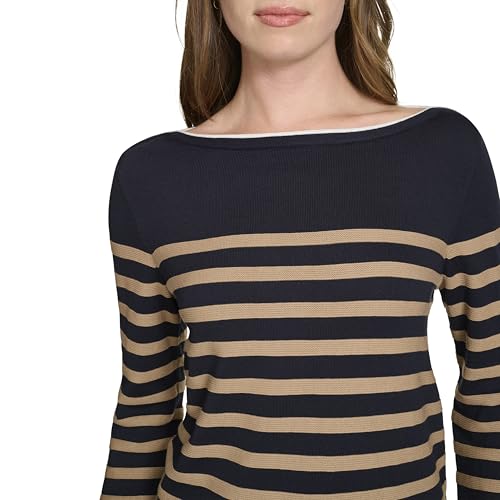 Image of Nautica Women's Mariner Stripe Pullover Boatneck Long Sleeve