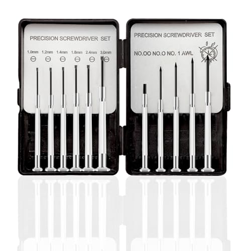 Dorglix 11 Stück Feinmechaniker Schraubendreher Set, Mini Schraubenzieher Werkzeug, Kleines Schraubendreher-Set aus legiertem Stahl, für Reparatur Handy PC, Brillen, Uhren, Uhrmacher, Heimwerker