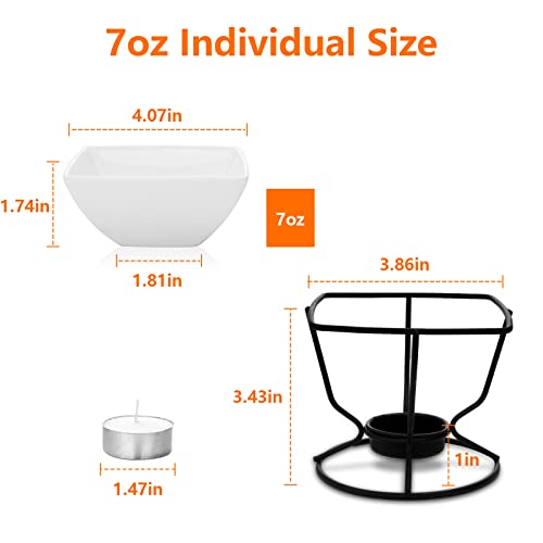 image for Luvan 7oz Butter Warmers for Seafood with 20 Tealight,4Pcs Ceramic But