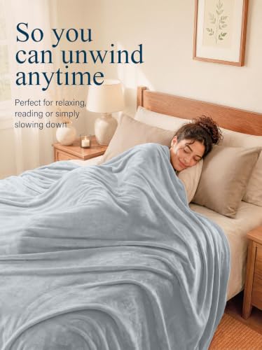 Image of Utopia Bedding Soft Fleece Bed Blanket King Size Light Grey (90x102 Inch)